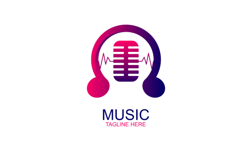 Musical music logo design vector illustration