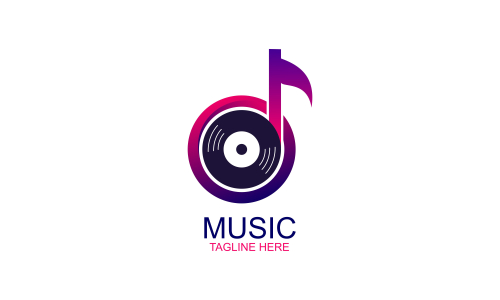 Musical music logo design vector illustration