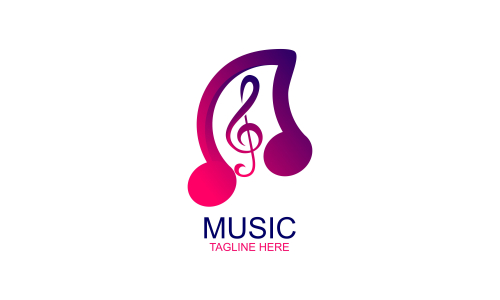 Musical music logo design vector illustration