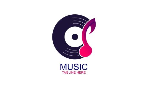 Musical music logo design vector illustration
