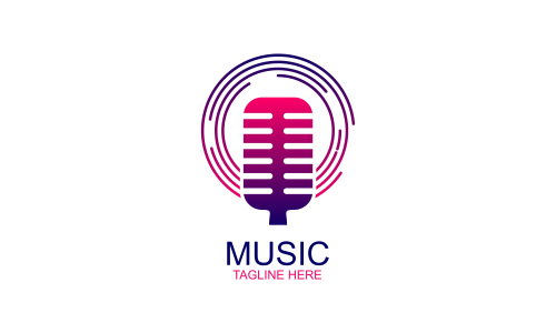 Musical music logo design vector illustration