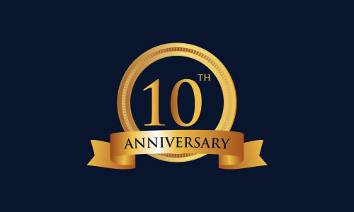10th anniversary celebration logo design vector illustration