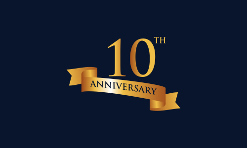 10th anniversary celebration logo design vector illustration