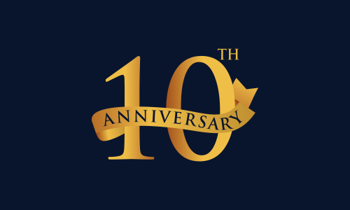 10th anniversary celebration logo design vector illustration