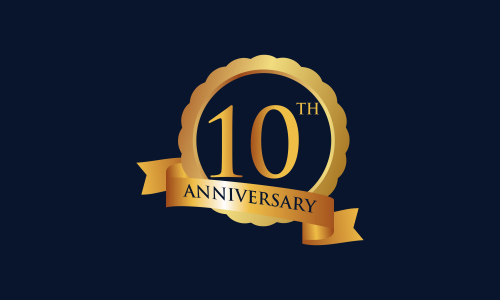 10th anniversary celebration logo design vector illustration