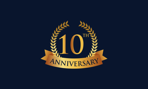 10th anniversary celebration logo design vector illustration