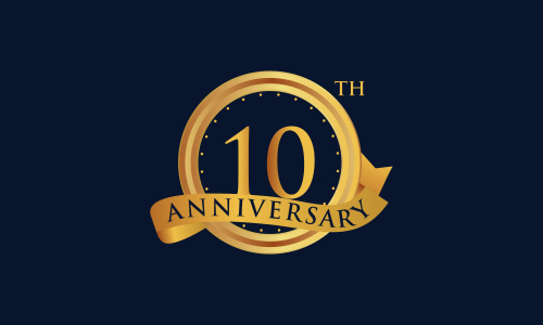 10th anniversary celebration logo design vector illustration
