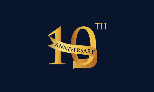 10th anniversary celebration logo design vector illustration