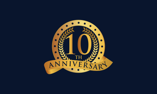 10th anniversary celebration logo design vector illustration