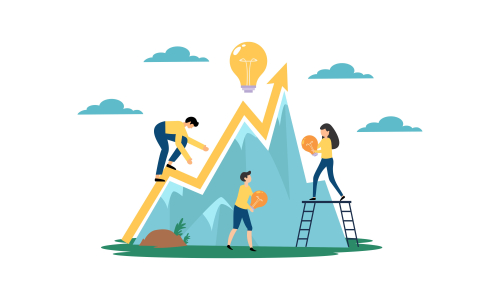 Business startup modern flat design vector illustration