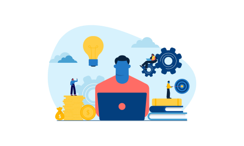 Business startup modern flat design vector illustration