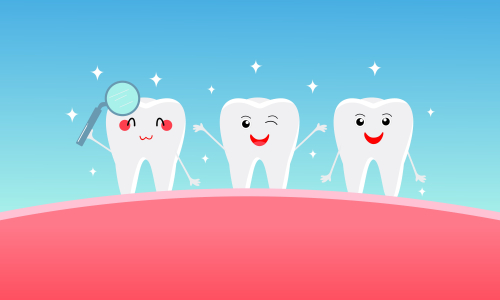 Dental mascot, tooth mascot care concept clean and dirty tooth vector illustration