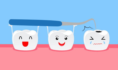 Dental mascot, tooth mascot care concept clean and dirty tooth vector illustration