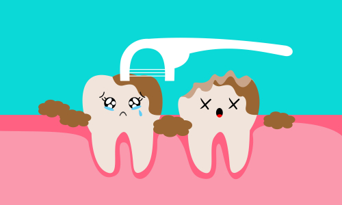 Dental mascot, tooth mascot care concept clean and dirty tooth vector illustration