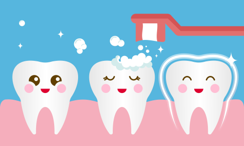 Dental mascot, tooth mascot care concept clean and dirty tooth vector illustration