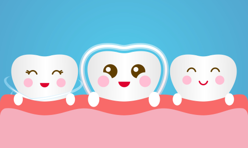 Dental mascot, tooth mascot care concept clean and dirty tooth vector illustration