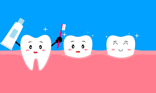 Dental mascot, tooth mascot care concept clean and dirty tooth vector illustration