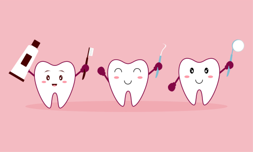 Dental mascot, tooth mascot care concept clean and dirty tooth vector illustration