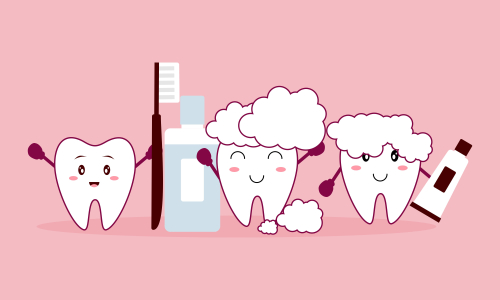 Dental mascot, tooth mascot care concept clean and dirty tooth vector illustration