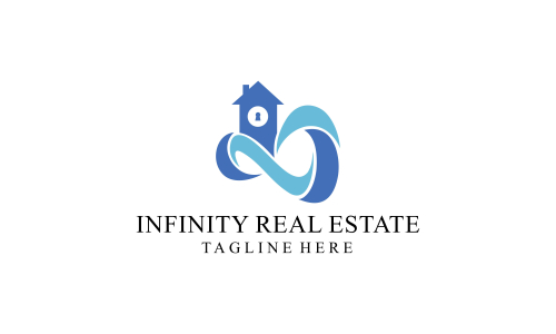 Infinity real estate logo vector design illustration