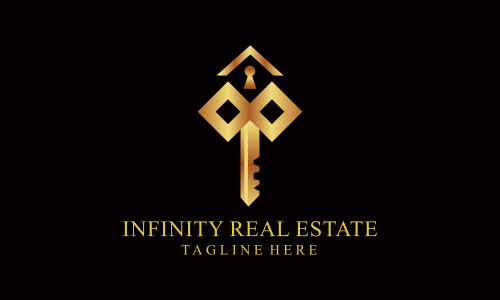 Infinity real estate logo vector design illustration