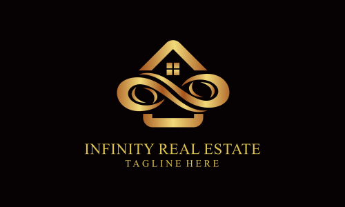 Infinity real estate logo vector design illustration