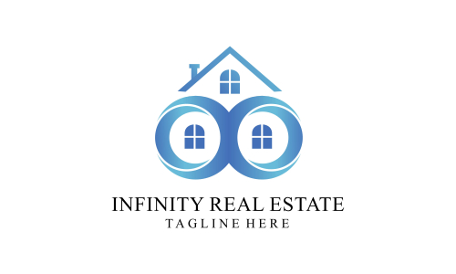 Infinity real estate logo vector design illustration