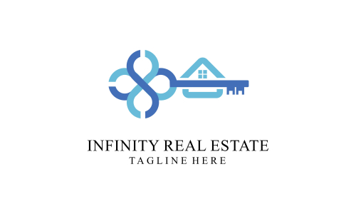 Infinity real estate logo vector design illustration