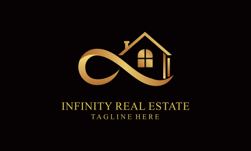 Infinity real estate logo vector design illustration