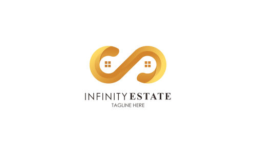 Infinity real estate logo vector design illustration