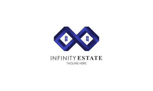 Infinity real estate logo vector design illustration