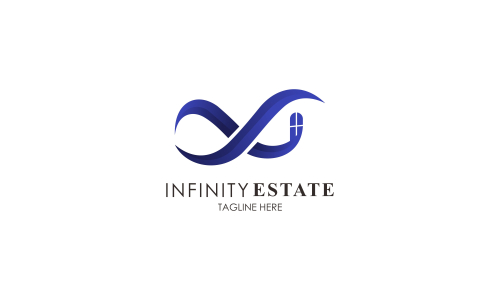 Infinity real estate logo vector design illustration