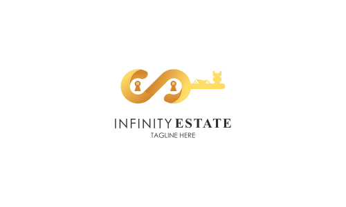 Infinity real estate logo vector design illustration