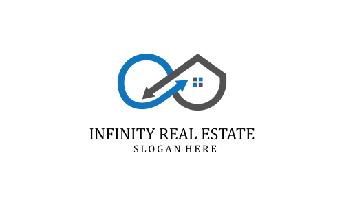Infinity real estate logo vector design illustration