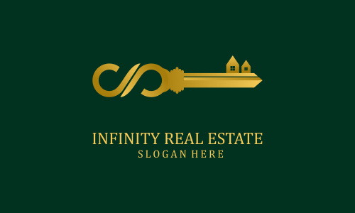 Infinity real estate logo vector design illustration