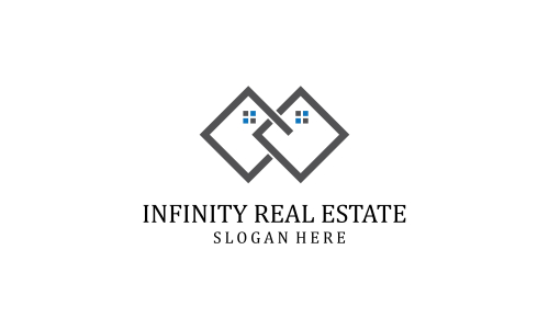 Infinity real estate logo vector design illustration