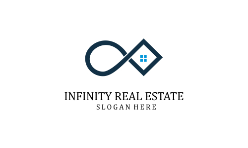 Infinity real estate logo vector design illustration