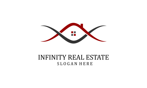 Infinity real estate logo vector design illustration