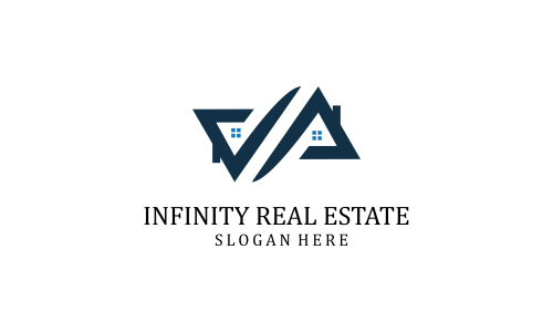 Infinity real estate logo vector design illustration