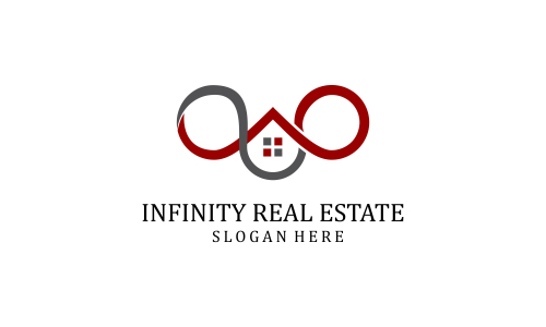 Infinity real estate logo vector design illustration