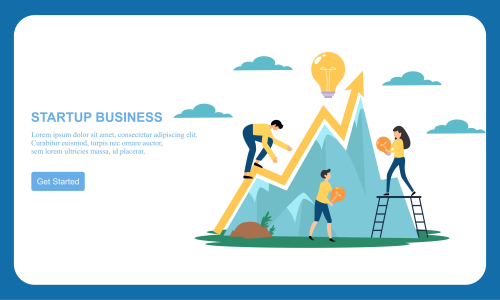 Business startup, business idea concept modern flat design vector illustration