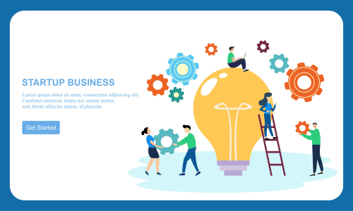 Business startup, business idea concept modern flat design vector illustration