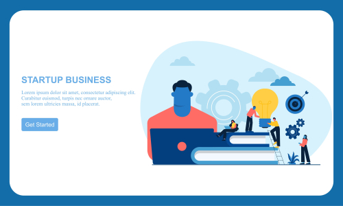 Business startup, business idea concept modern flat design vector illustration
