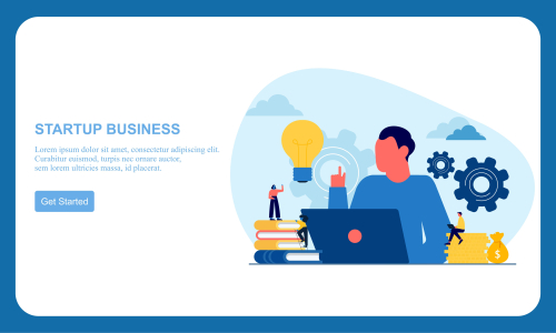 Business startup, business idea concept modern flat design vector illustration