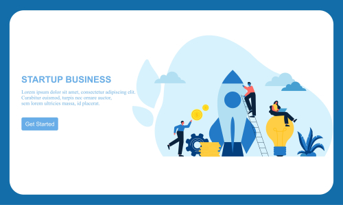 Business startup, business idea concept modern flat design vector illustration