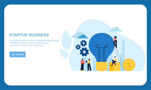 Business startup, business idea concept modern flat design vector illustration