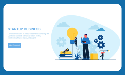 Business startup, business idea concept modern flat design vector illustration