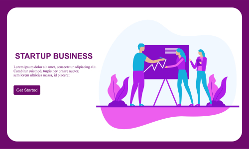 Business startup, business idea concept modern flat design vector illustration