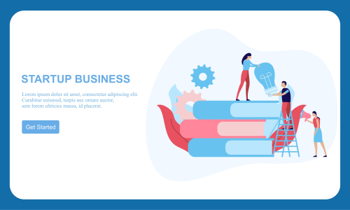 Business startup, business idea concept modern flat design vector illustration