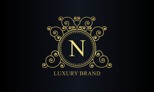 Ornamental luxury golden logo design vector illustration